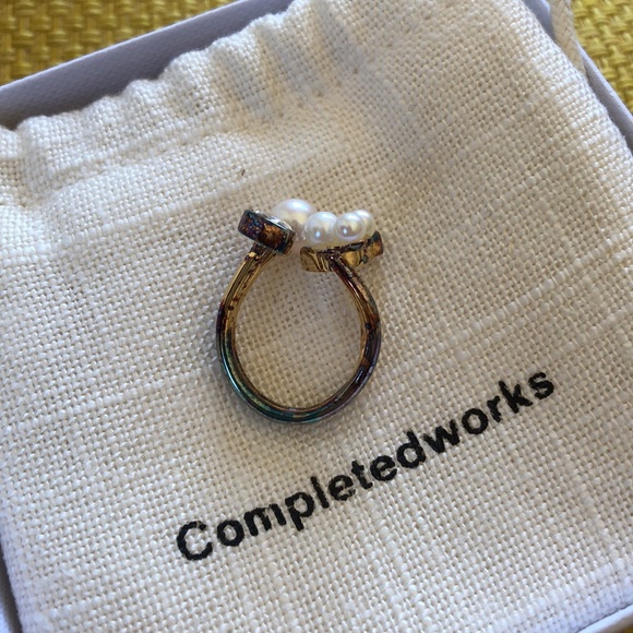 Completedworks CZ Stone Ring in Gold Pearl Crystal Medium - Picture 10 of 10